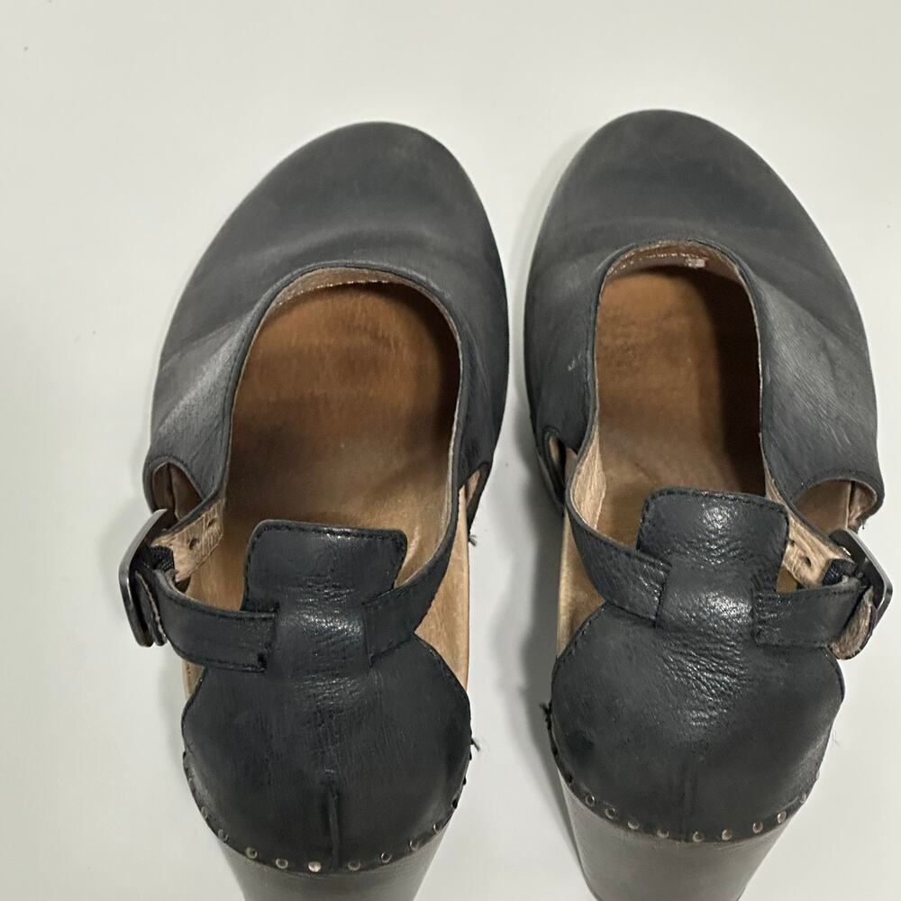 Dansko Sassy Black Leather Heeled Clogs Ankle Strap Women's EU 41 US 10.5-11 - Picture 15 of 16